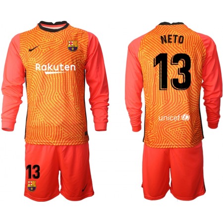 Billiga Fotbollströjor FC Barcelona Målvakt Norberto Neto 13 Barn tröja 2020/21 M003 Långärmad
